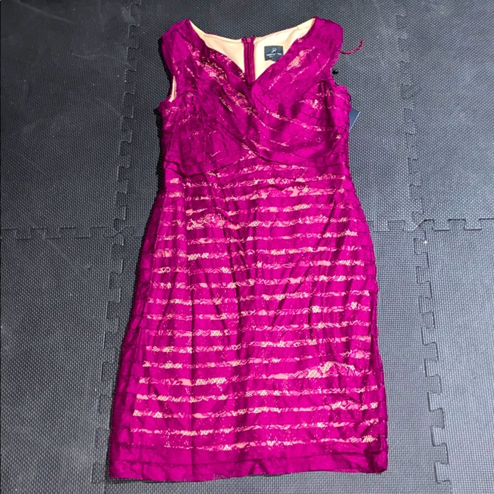 Adrianna Papell Crossover Hot Pink dress